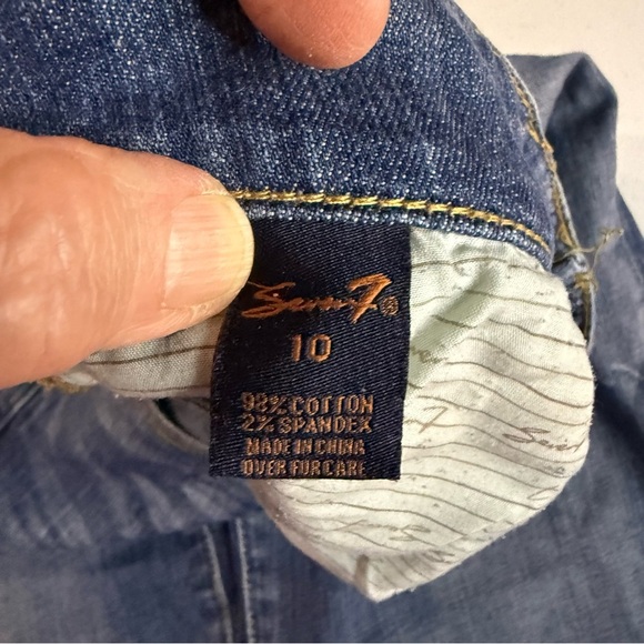 Seven 7 Bootcut Jeans Distressing Midrise Medium Wash Denim Women’s Size 10 - Picture 15 of 16
